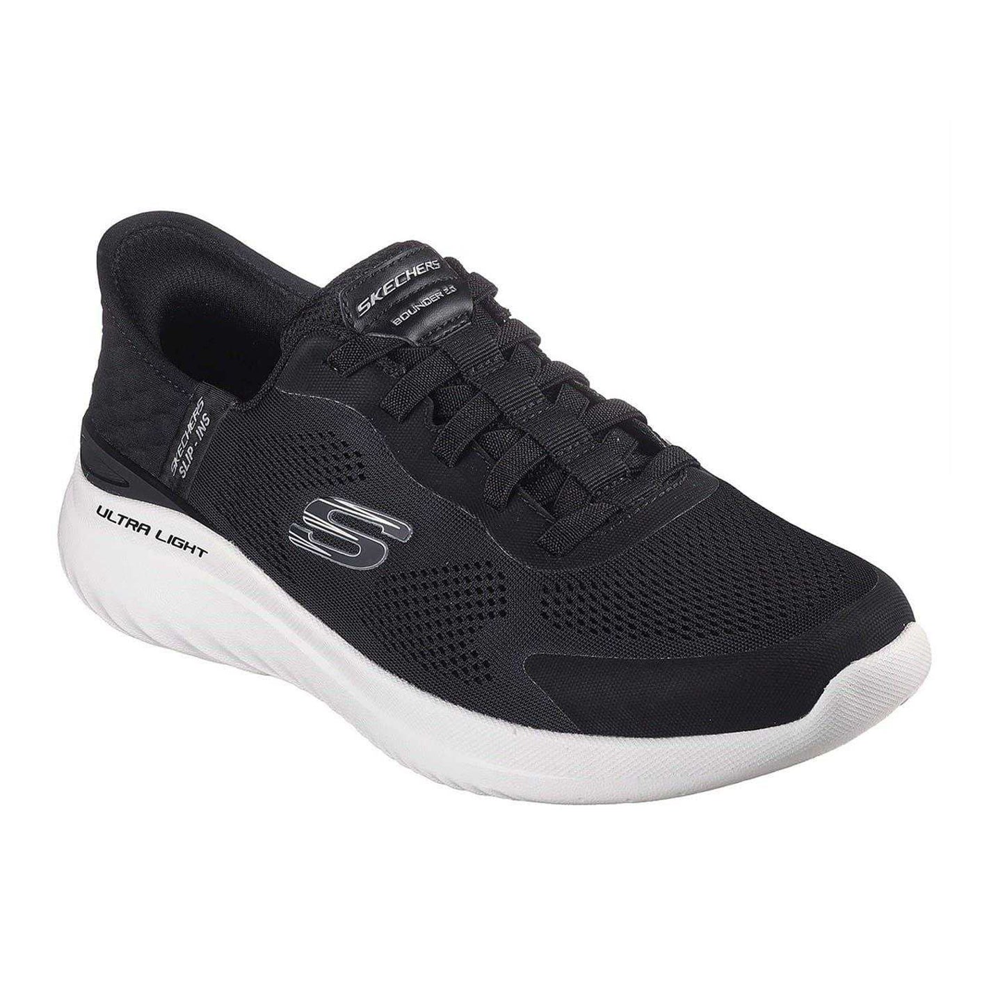 Black - Pack Shot - Skechers Mens Bounder 2.0 Emerged Slip-In Trainers