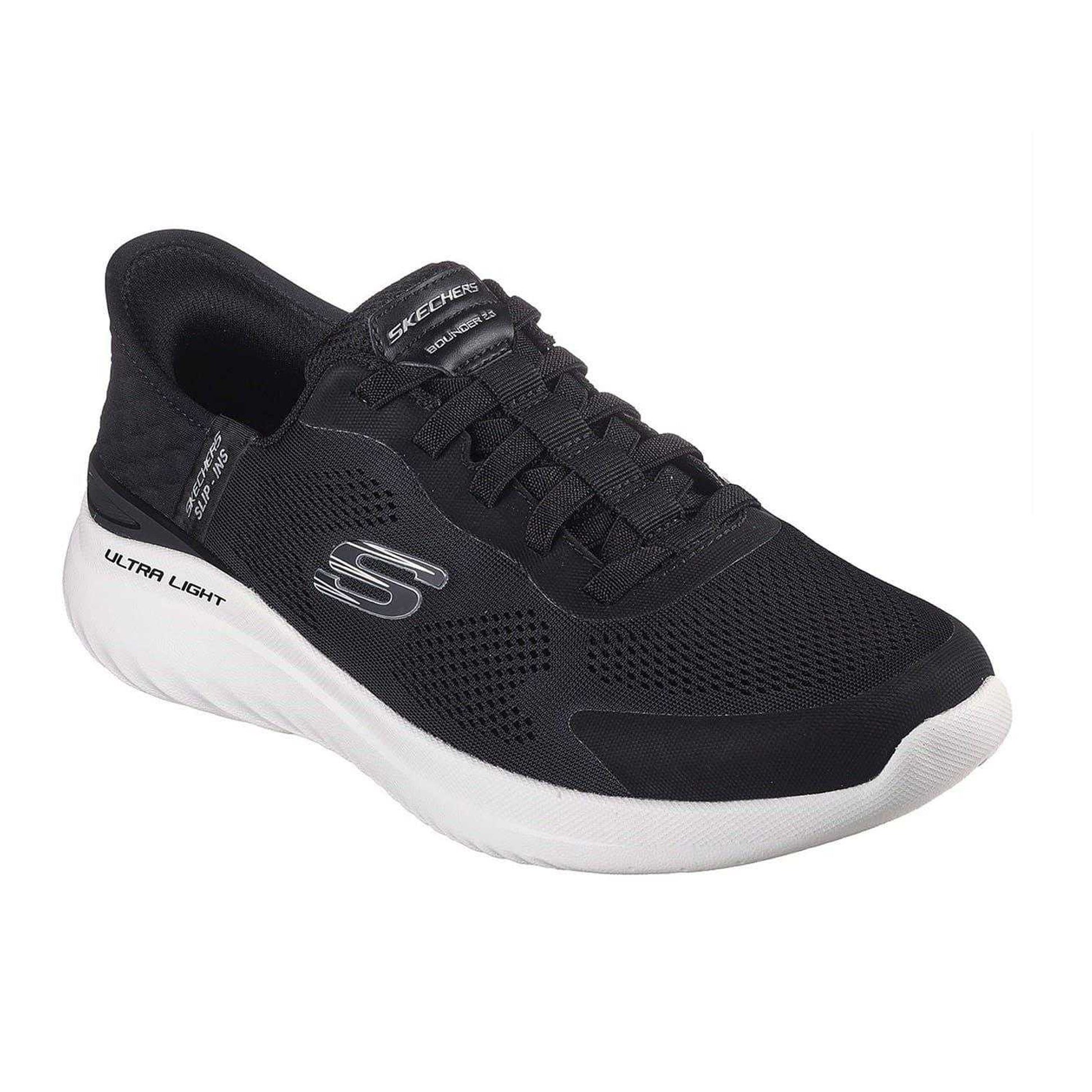 Black - Pack Shot - Skechers Mens Bounder 2.0 Emerged Slip-In Trainers