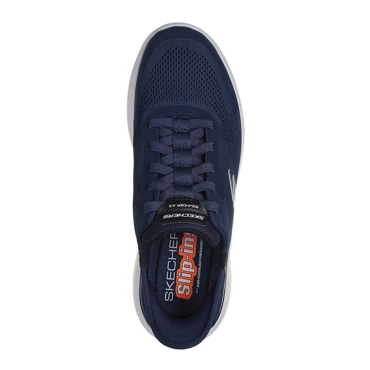 Navy - Side - Skechers Mens Bounder 2.0 Emerged Slip-In Trainers