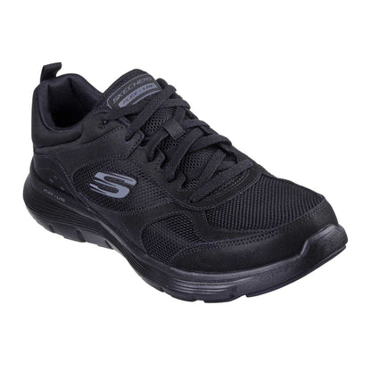 Triple Black - Pack Shot - Skechers Mens Flex Advantage 5.0 Mesh Trainers