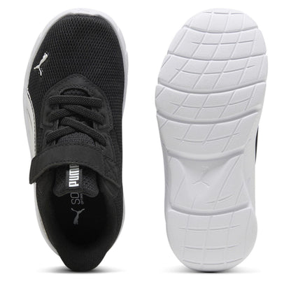 Black-White - Side - Puma Childrens-Kids FlexFocus Trainers