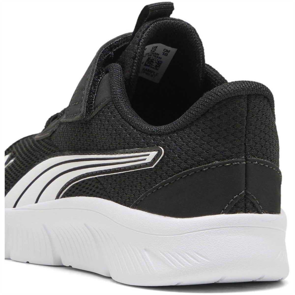 Black-White - Pack Shot - Puma Childrens-Kids FlexFocus Trainers