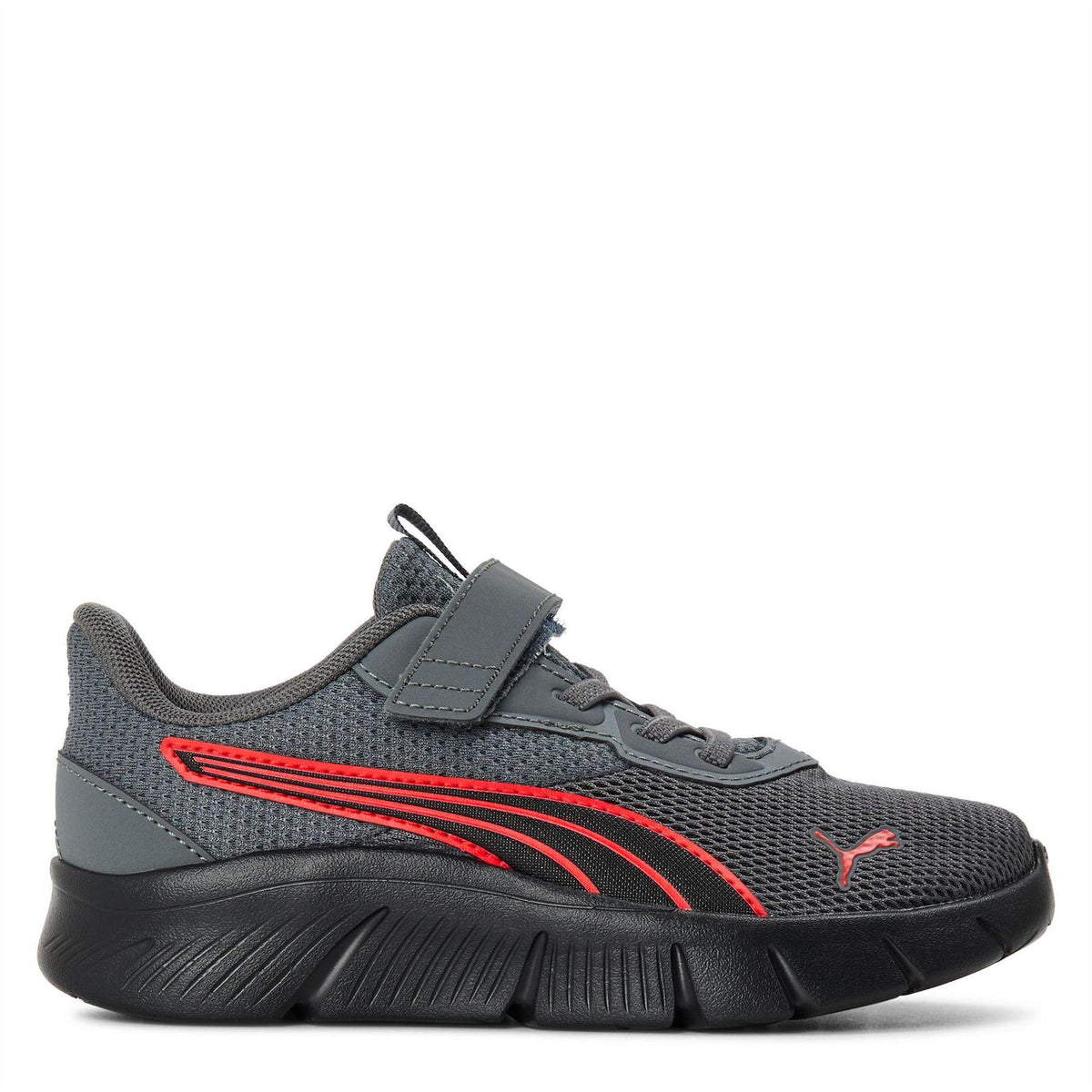 Grey-Red - Front - Puma Childrens-Kids FlexFocus Trainers