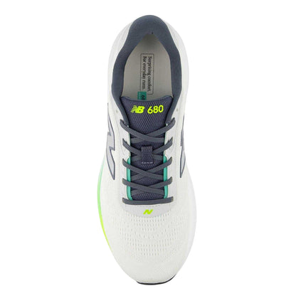 White-Green - Side - New Balance Mens 680 V8 Trainers