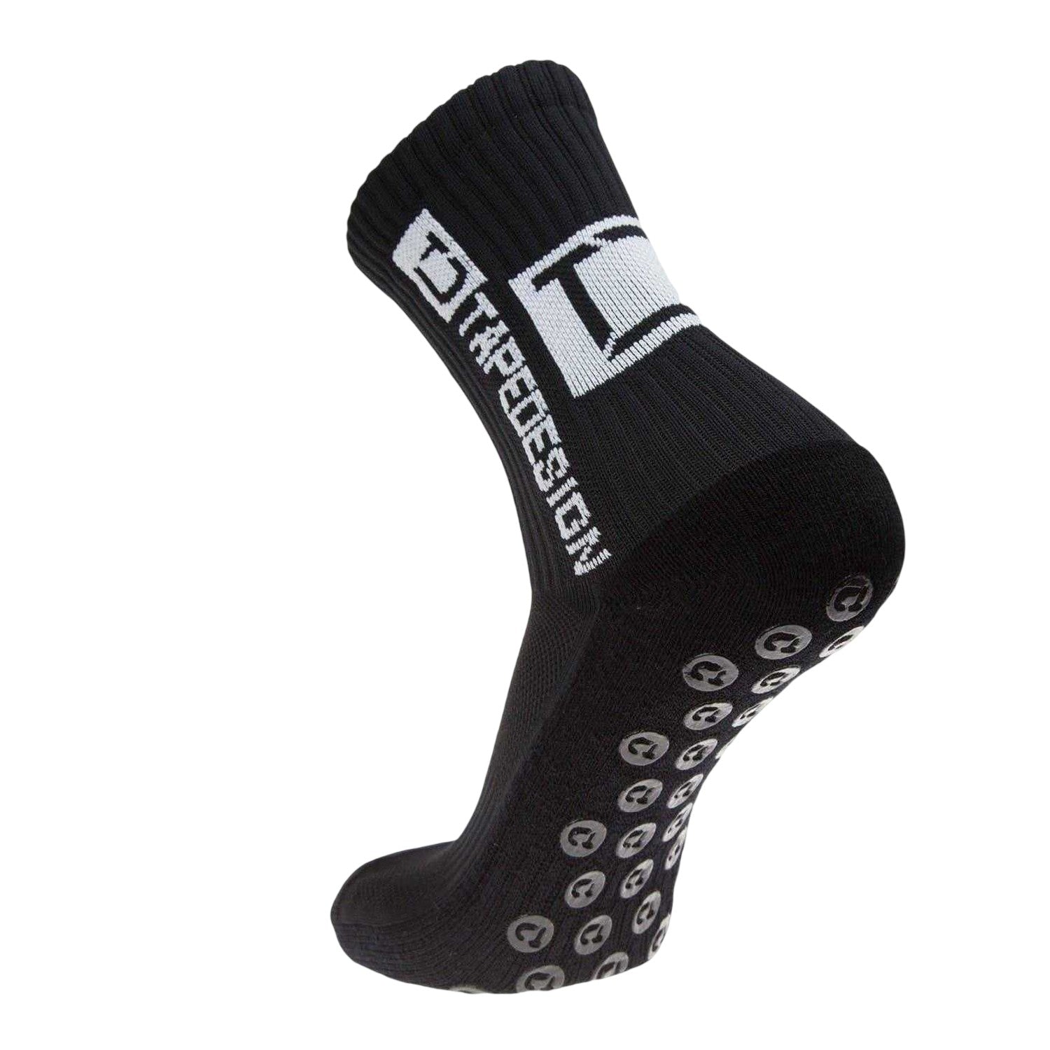 Black - Back - TapeDesign Childrens-Kids Grip Socks