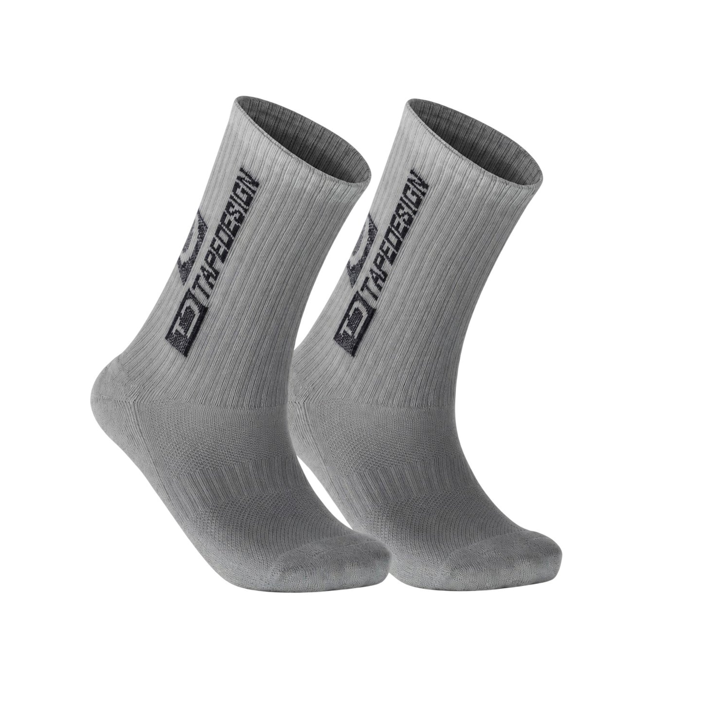 Light Grey - Front - TapeDesign Childrens-Kids Grip Socks
