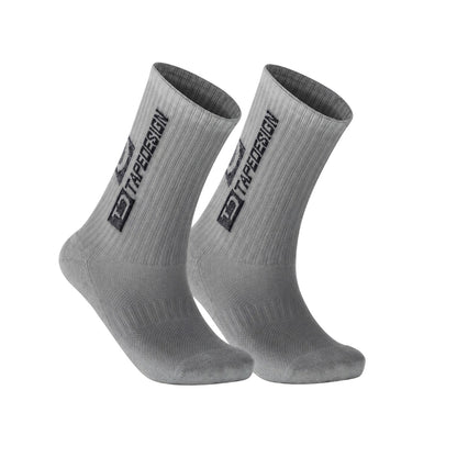 Light Grey - Front - TapeDesign Childrens-Kids Grip Socks