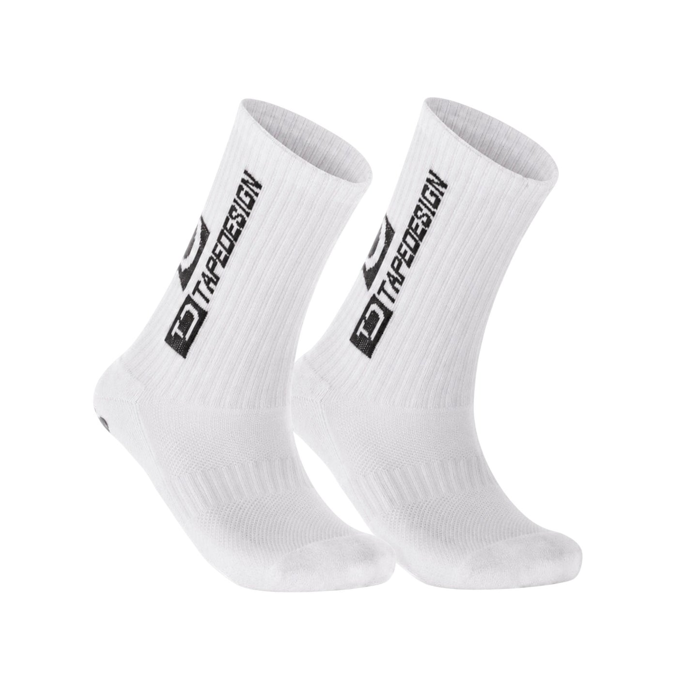 White - Front - TapeDesign Childrens-Kids Grip Socks