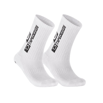 White - Front - TapeDesign Childrens-Kids Grip Socks