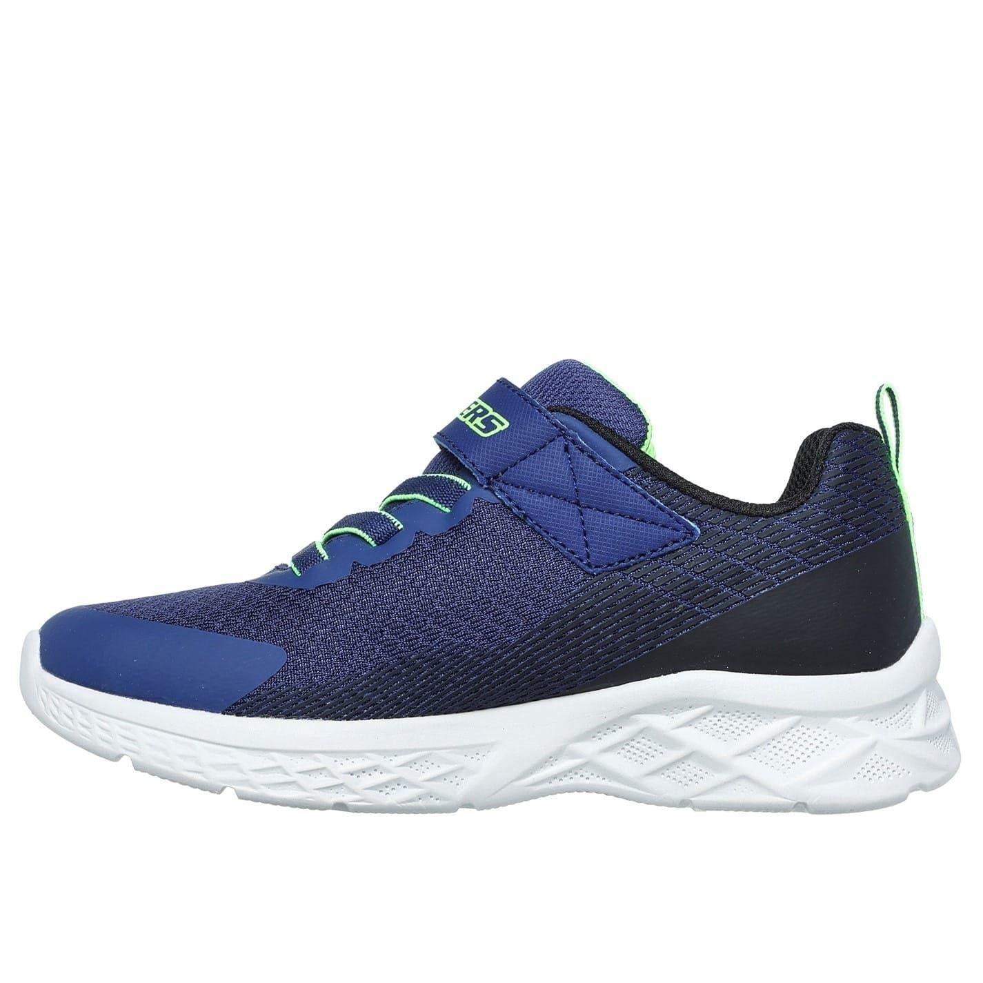 Navy - Back - Skechers Childrens-Kids Microspec II-Zovrix Mesh Trainers