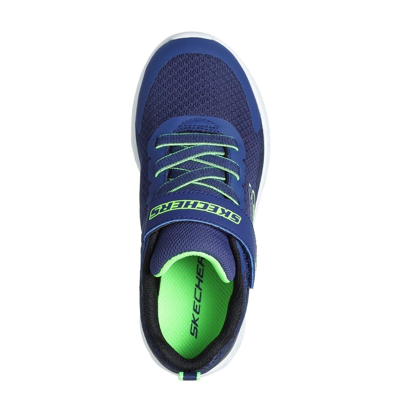 Navy - Pack Shot - Skechers Childrens-Kids Microspec II-Zovrix Mesh Trainers