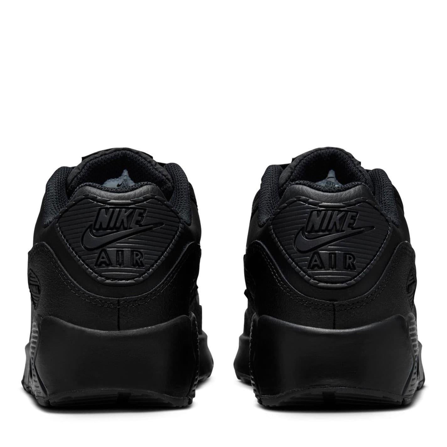 Triple Black - Lifestyle - Nike Childrens-Kids Air Max 90 Leather Low Trainers