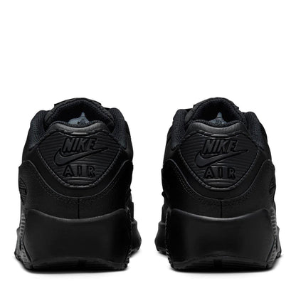 Triple Black - Lifestyle - Nike Childrens-Kids Air Max 90 Leather Low Trainers