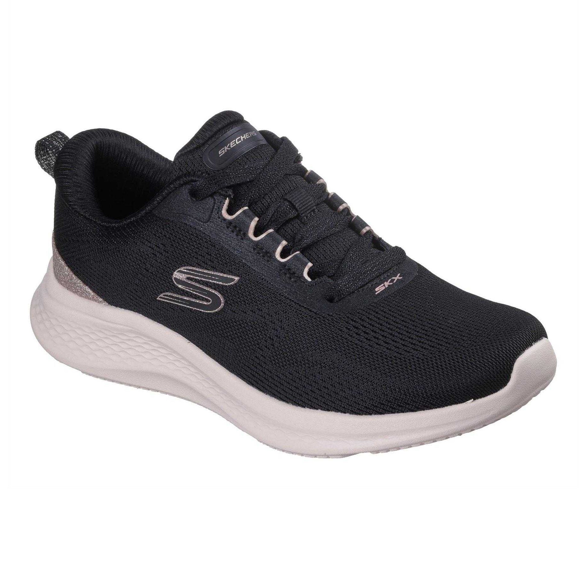 Black-Rose Gold - Pack Shot - Skechers Womens-Ladies Sketch-Lite Pro 2.0 Glitter Trainers