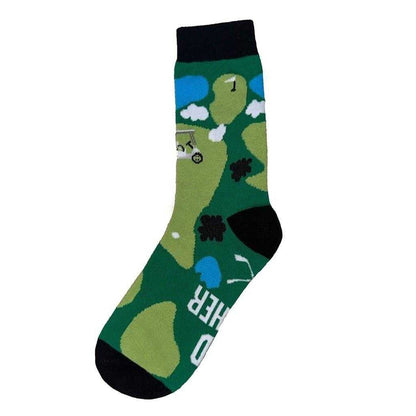 Multicoloured - Back - Star Mens Cotton Blend Golf Socks