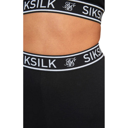 Black - Side - SikSilk Womens-Ladies Essential Tape Sports Bra