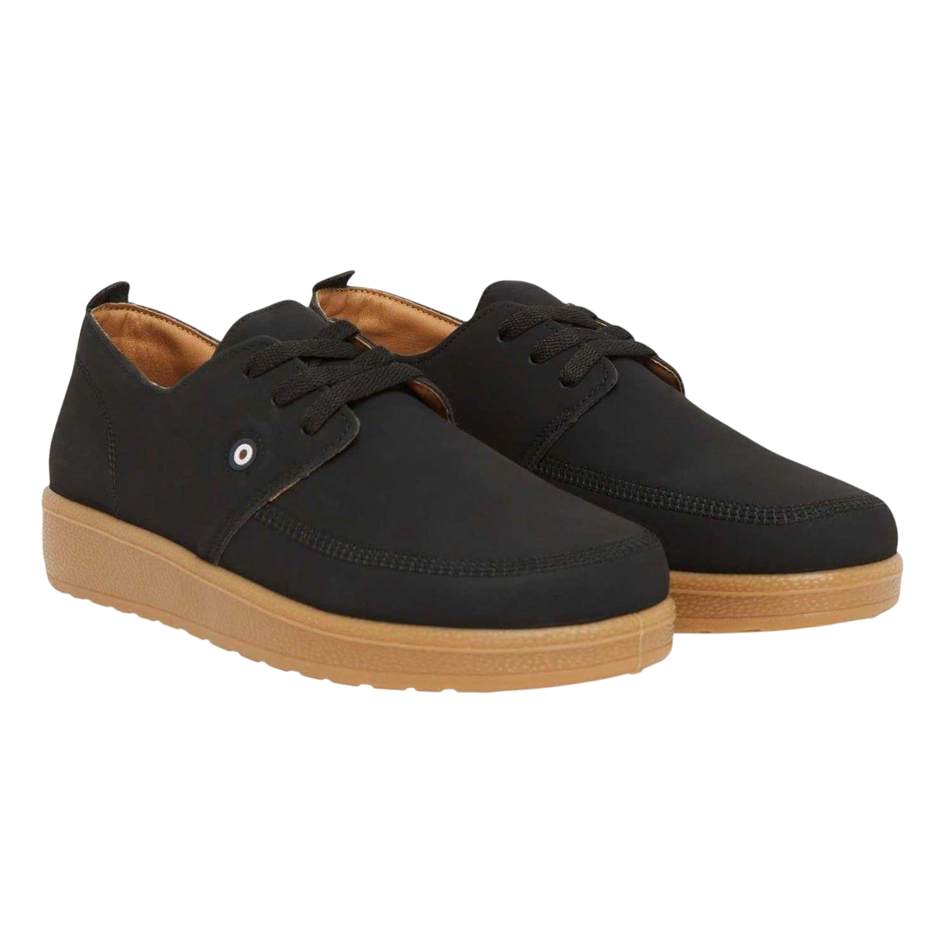 Black - Back - Lambretta Mens Perez Lace Up Trainers