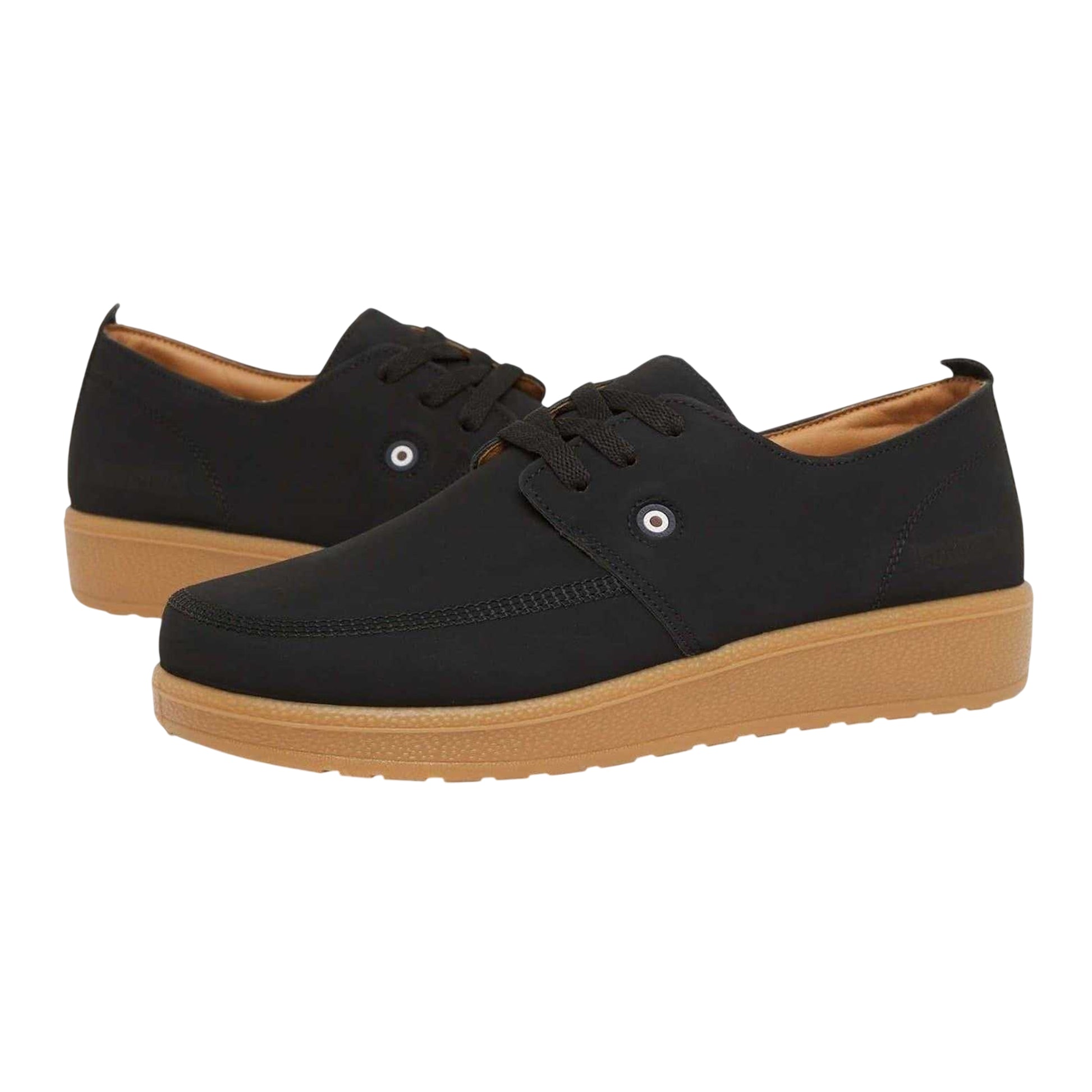 Black - Side - Lambretta Mens Perez Lace Up Trainers