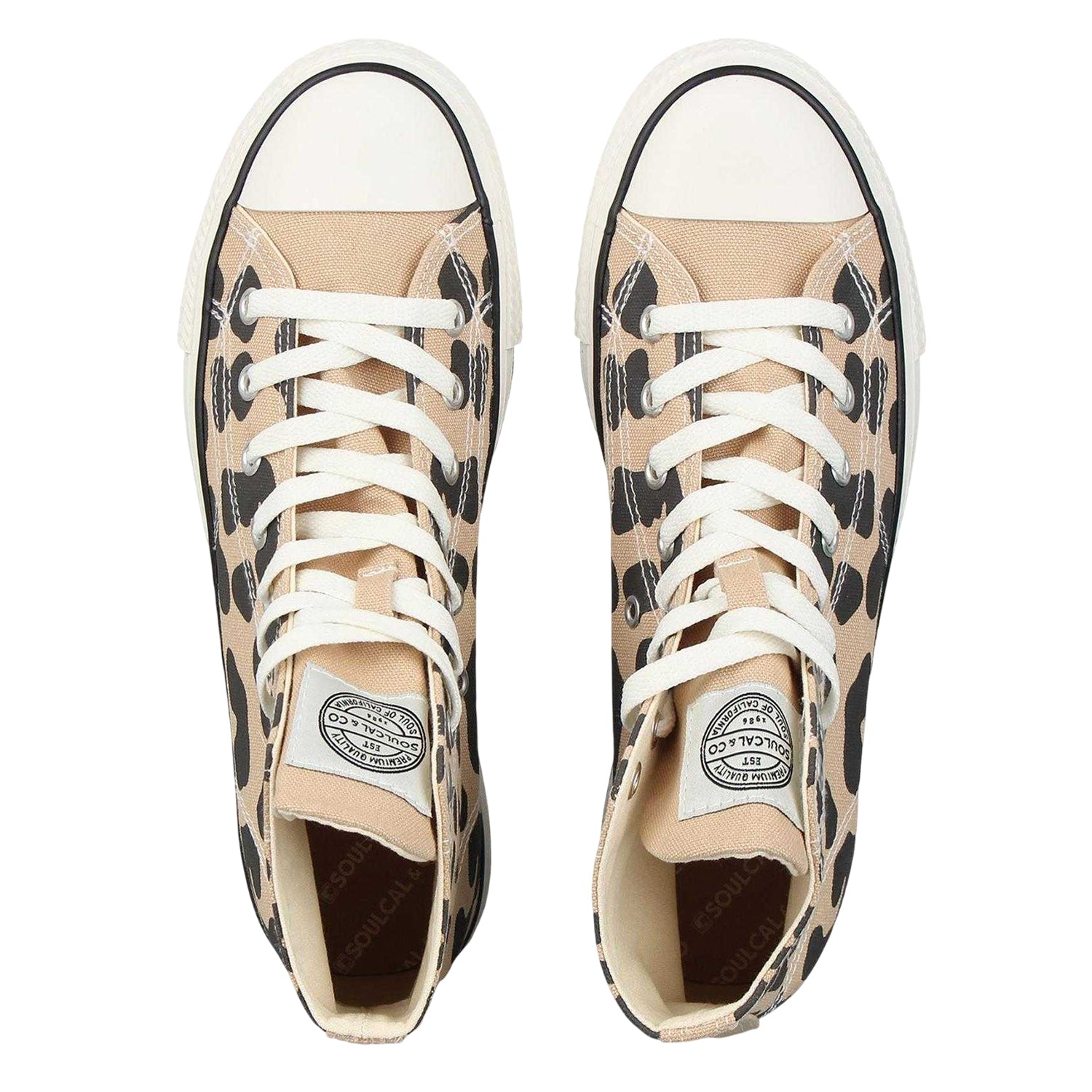 Brown - Side - SoulCal Womens-Ladies Leopard Print High-top Trainers