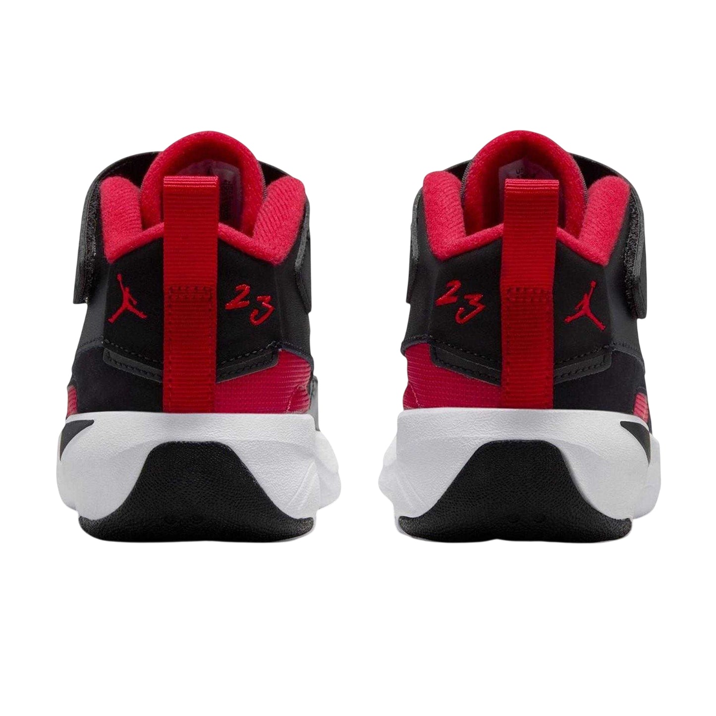 Black-Red - Back - Nike Childrens-Kids Air Jordan Max Aura 7 Leather Basketball Shoes