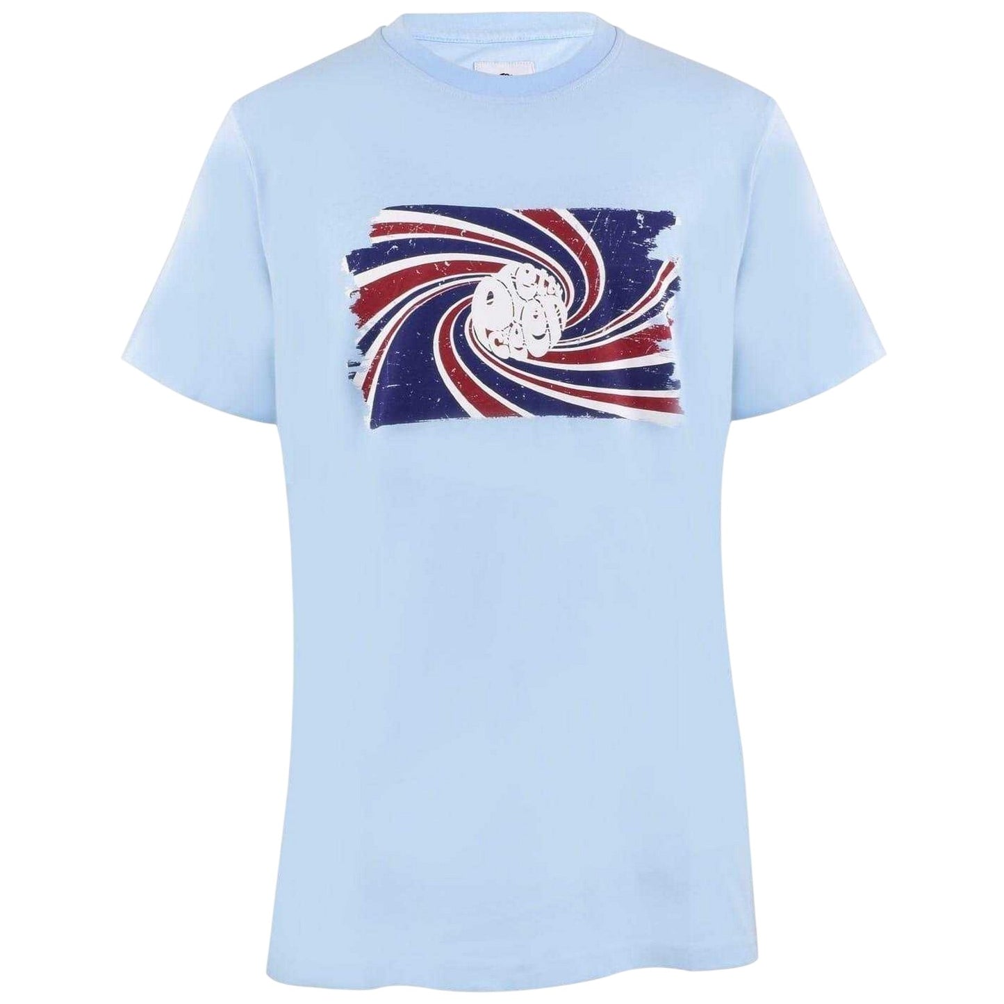 Sky Blue - Front - Pretty Green Mens Swirl Logo T-Shirt
