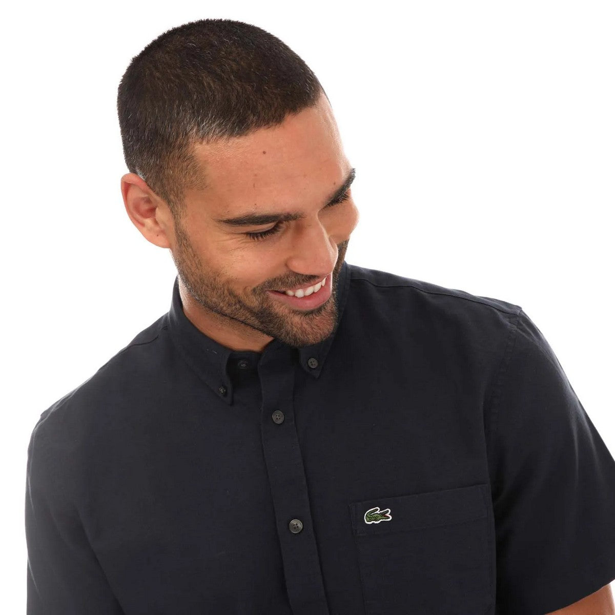 Blue - Side - Lacoste Mens Cotton Regular Shirt