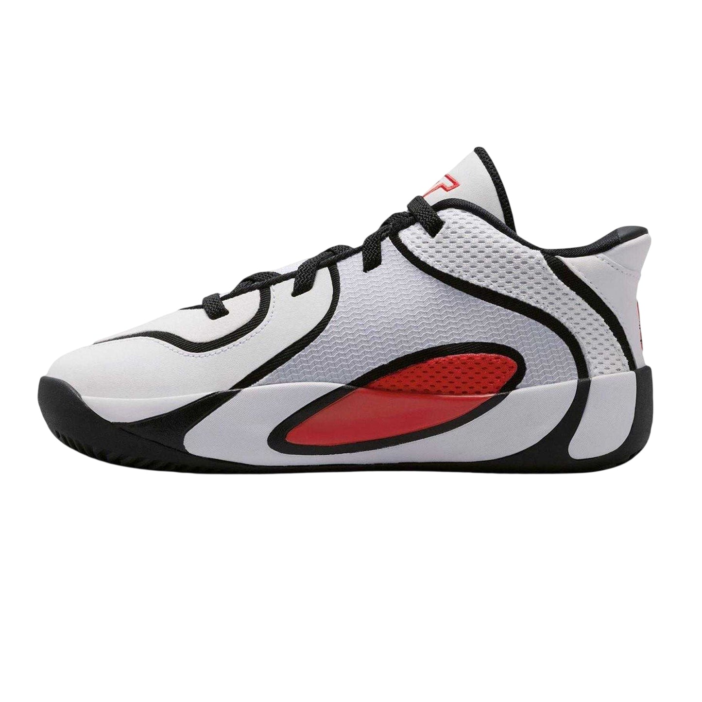 White-Red-Black - Side - Nike Childrens-Kids Air Jordan Tatum 4 Basketball Shoes