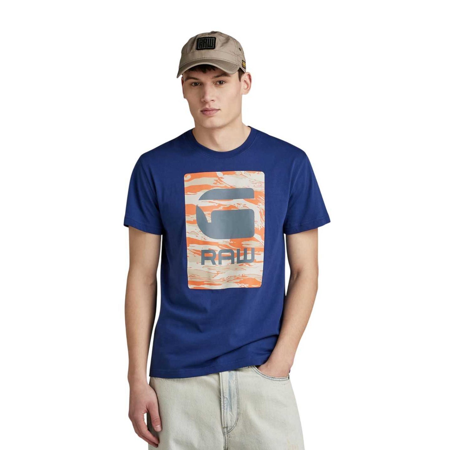 Ballad Blue - Side - G-Star Mens Box Camo T-Shirt