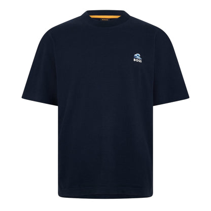 Dark Blue - Front - Boss Mens Embroidered Logo T-Shirt