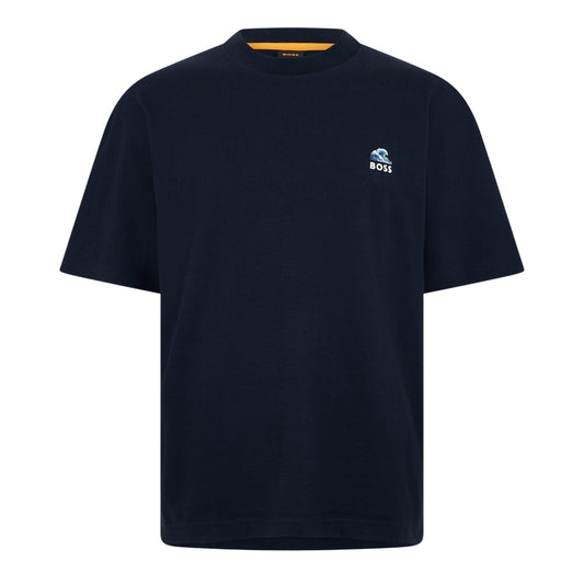 Dark Blue - Front - Boss Mens Embroidered Logo T-Shirt