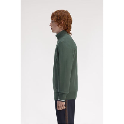 Court Green - Lifestyle - Fred Perry Mens Logo Half Zip Sweatshirt