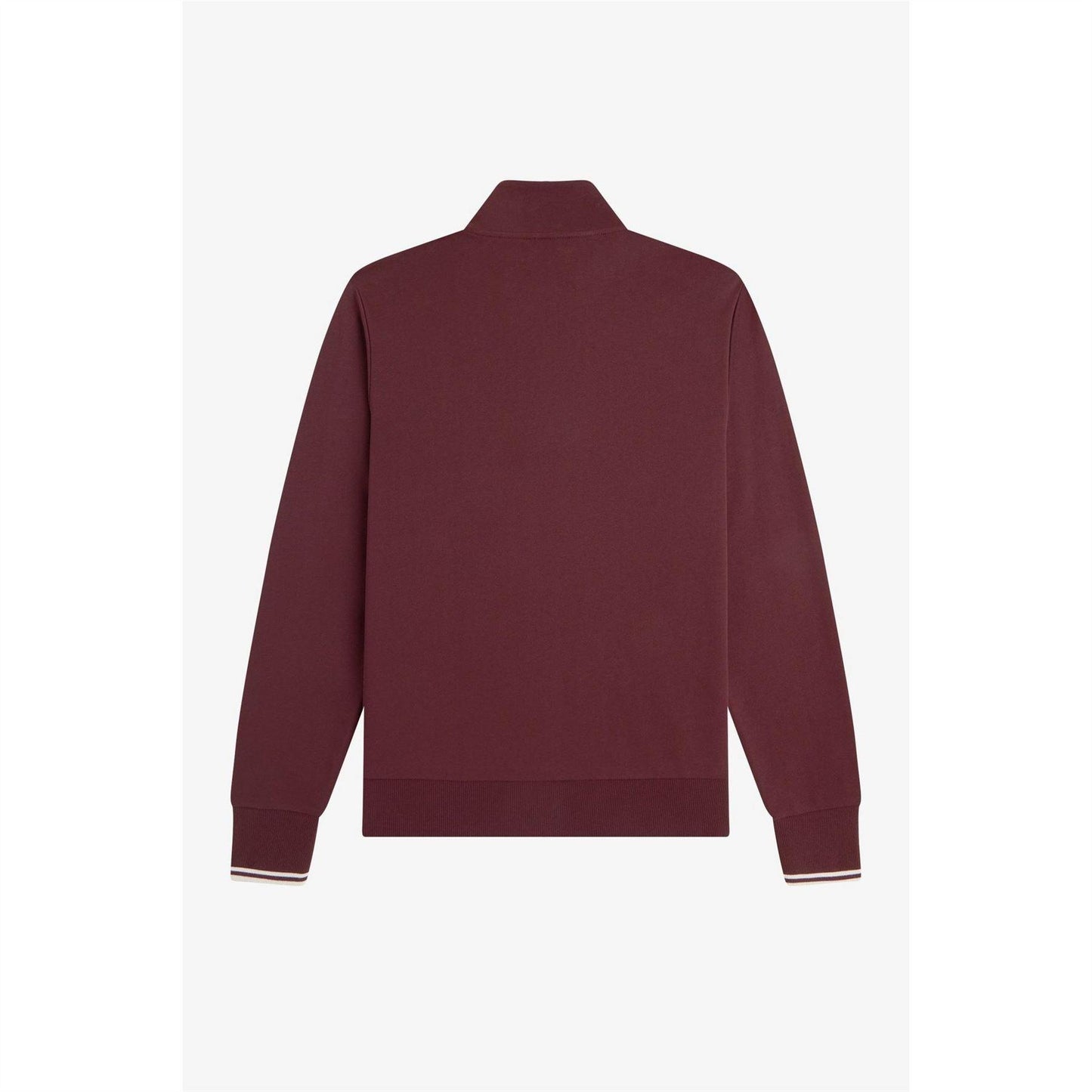 Oxblood - Back - Fred Perry Mens Logo Half Zip Sweatshirt