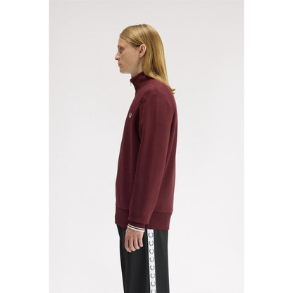 Oxblood - Lifestyle - Fred Perry Mens Logo Half Zip Sweatshirt