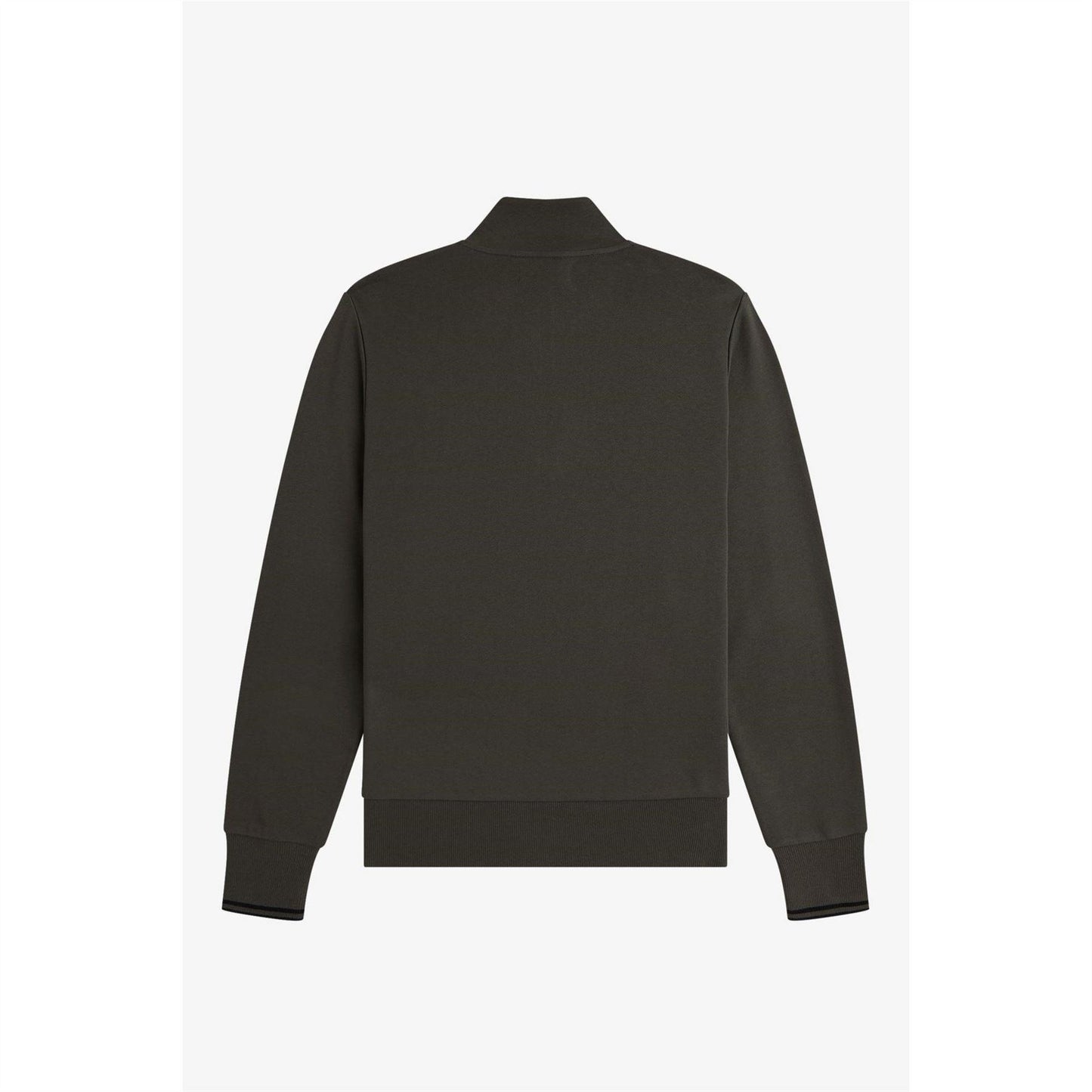 Field Green - Back - Fred Perry Mens Logo Half Zip Sweatshirt
