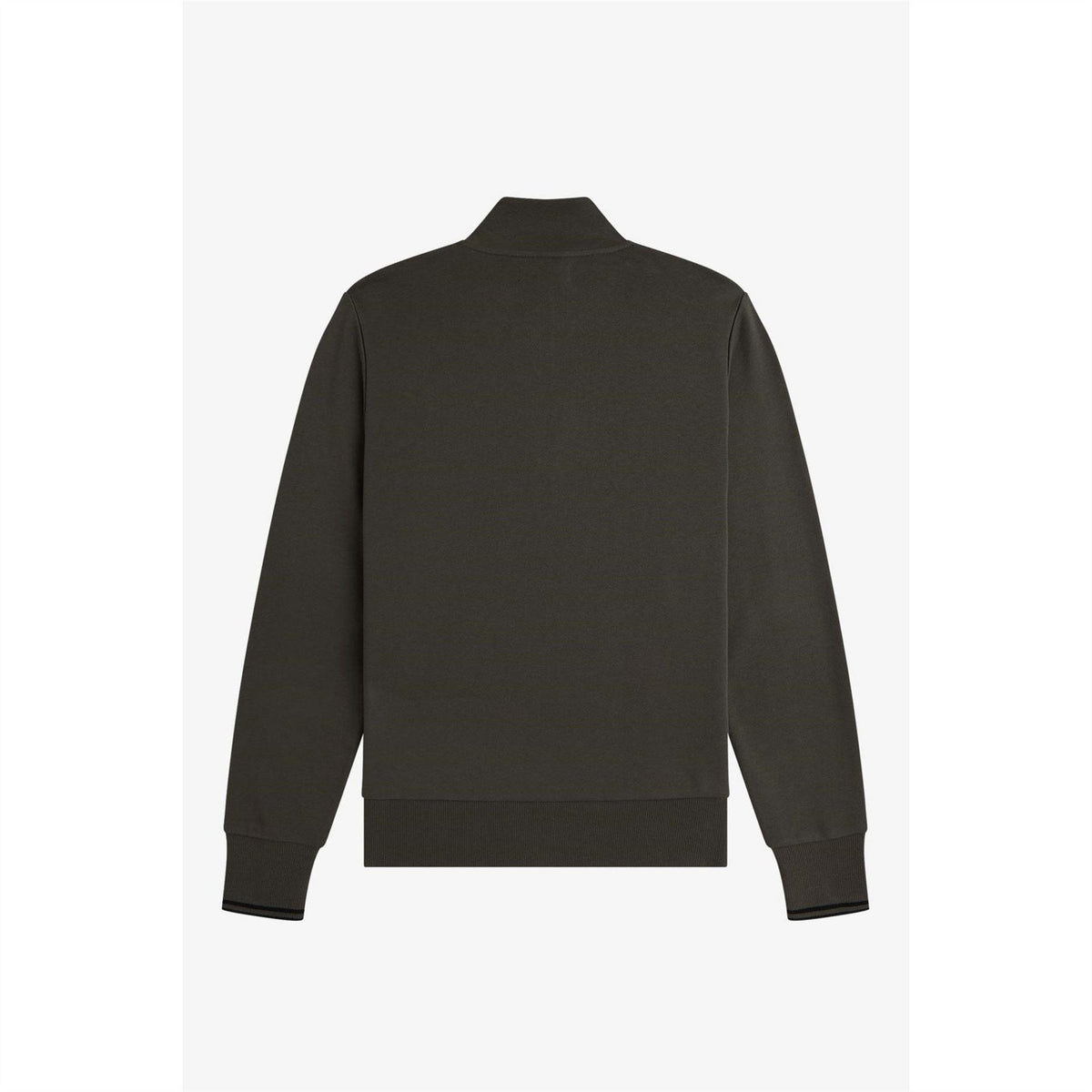 Field Green - Back - Fred Perry Mens Logo Half Zip Sweatshirt
