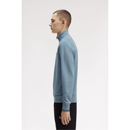 Blue - Lifestyle - Fred Perry Mens Logo Half Zip Sweatshirt