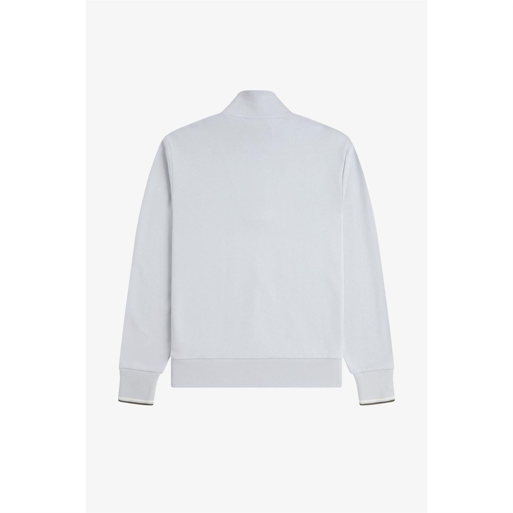 Dusky Blue - Back - Fred Perry Mens Logo Half Zip Sweatshirt