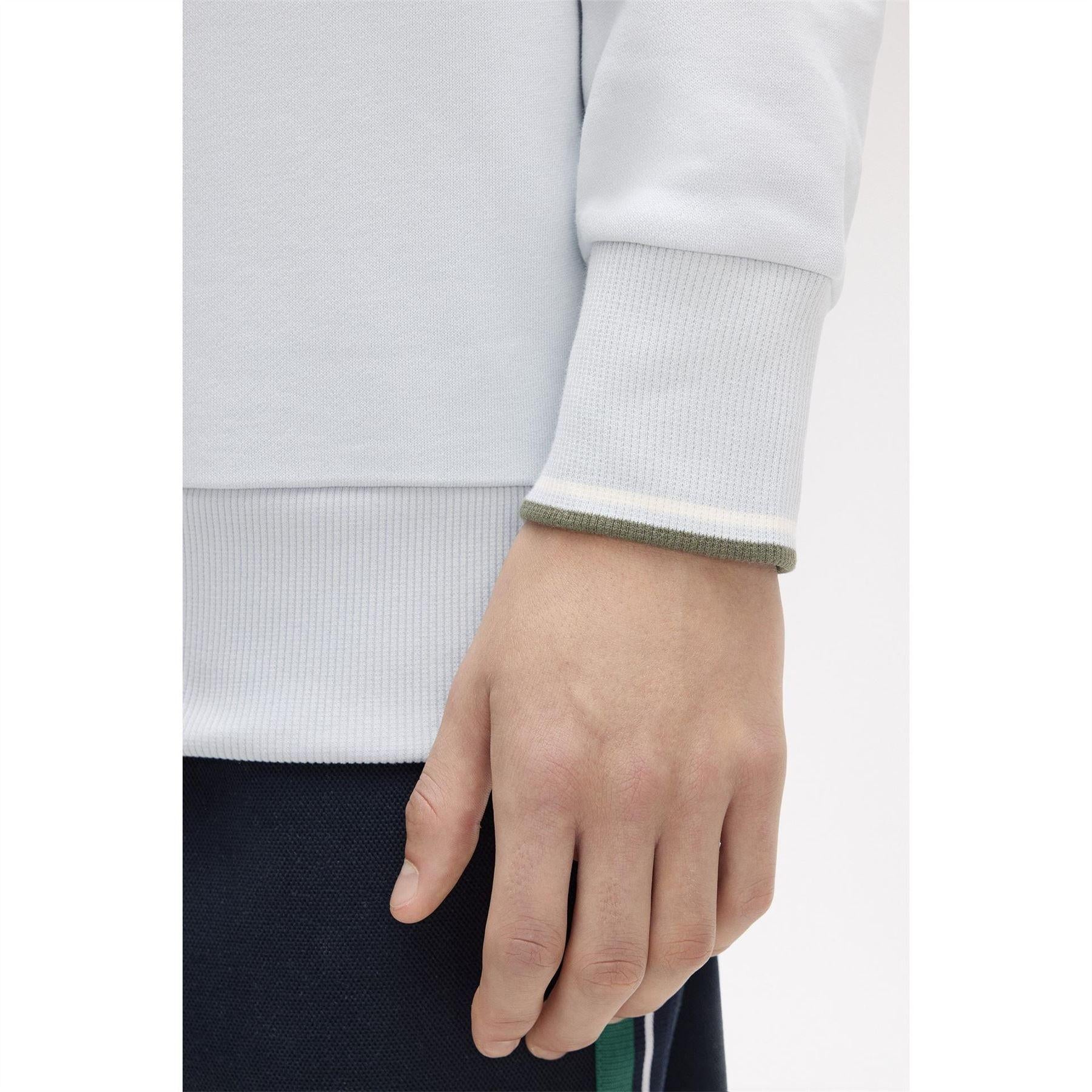 Dusky Blue - Pack Shot - Fred Perry Mens Logo Half Zip Sweatshirt