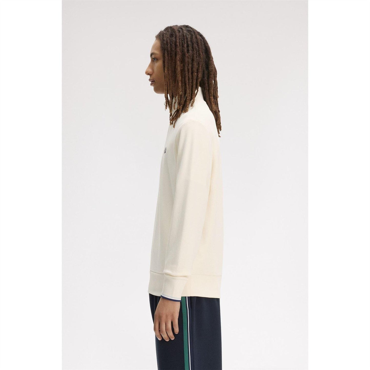 Ecru - Lifestyle - Fred Perry Mens Logo Half Zip Sweatshirt