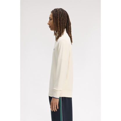 Ecru - Lifestyle - Fred Perry Mens Logo Half Zip Sweatshirt