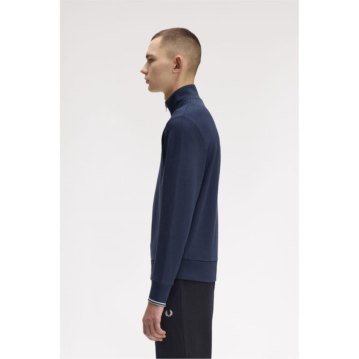 Airforce Blue - Lifestyle - Fred Perry Mens Logo Half Zip Sweatshirt