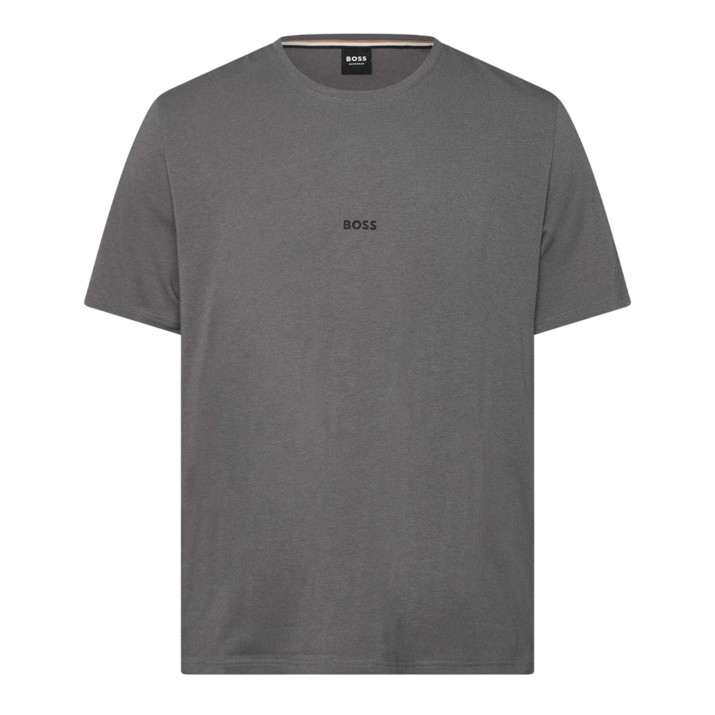 Grey - Front - Boss Mens Logo Stretch T-Shirt