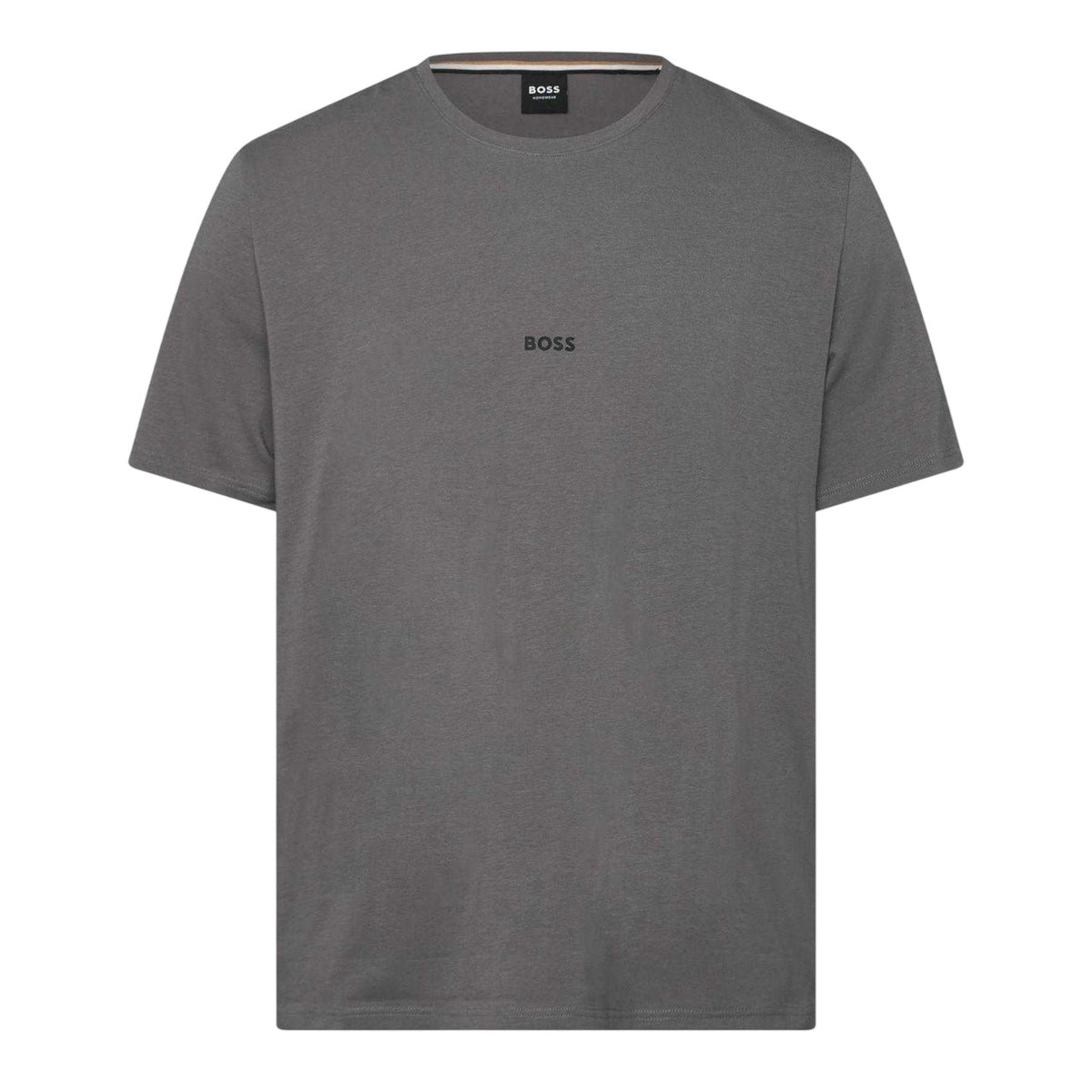 Grey - Front - Boss Mens Logo Stretch T-Shirt
