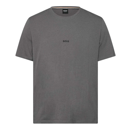 Grey - Front - Boss Mens Logo Stretch T-Shirt
