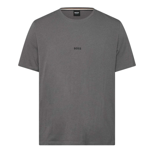 Grey - Front - Boss Mens Logo Stretch T-Shirt