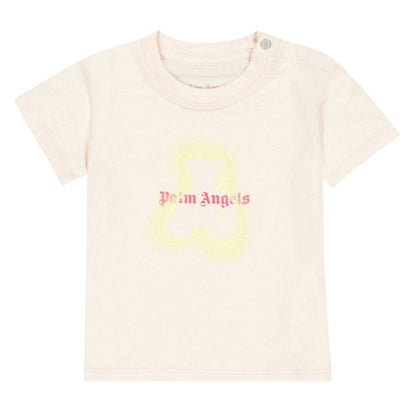 Pink - Front - Palm Angels Baby Spray Teddy T-Shirt