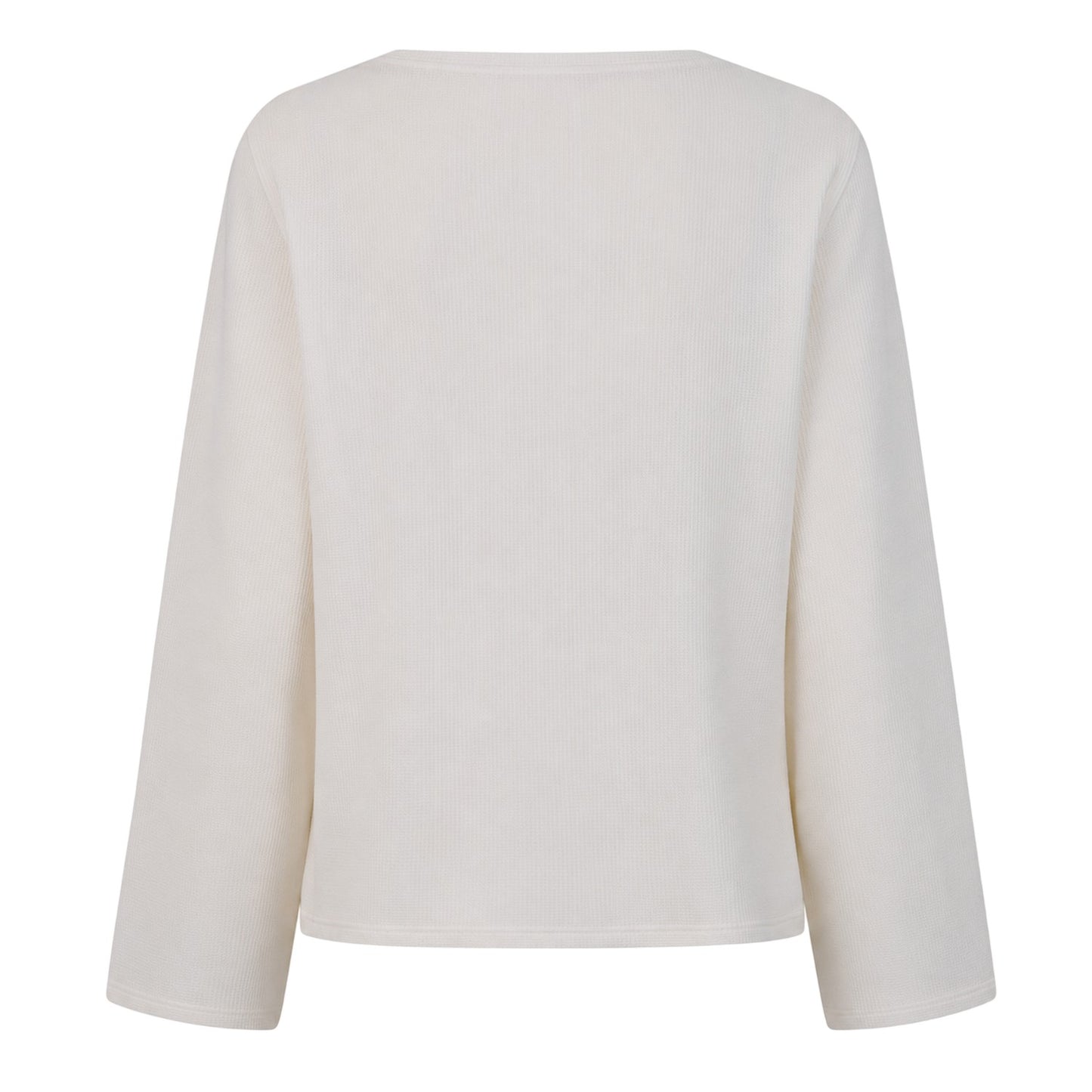 White - Back - Boss Unisex Adult Waffle Knit Boat Neck Sweater Top