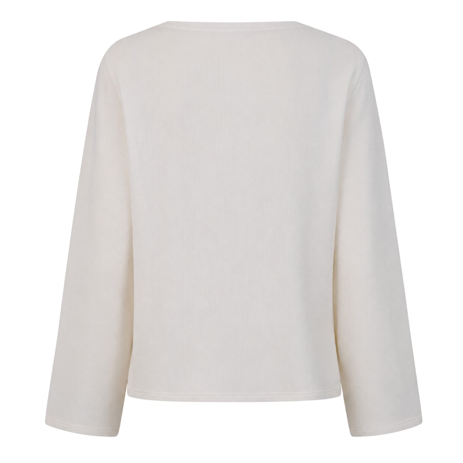 White - Back - Boss Unisex Adult Waffle Knit Boat Neck Sweater Top
