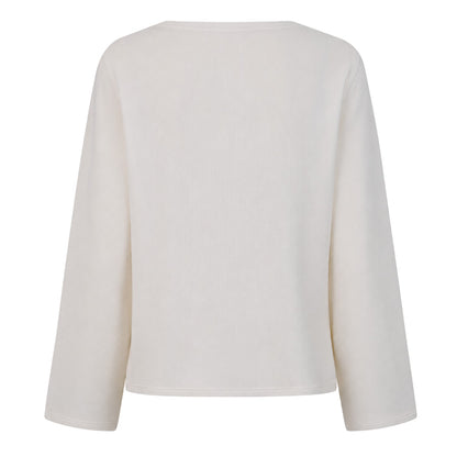 White - Back - Boss Unisex Adult Waffle Knit Boat Neck Sweater Top