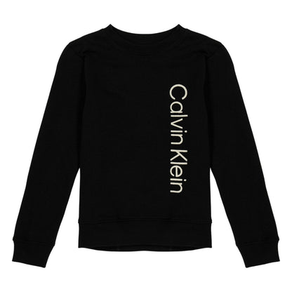 Black - Front - Calvin Klein Childrens-Kids Side Logo Sweatshirt